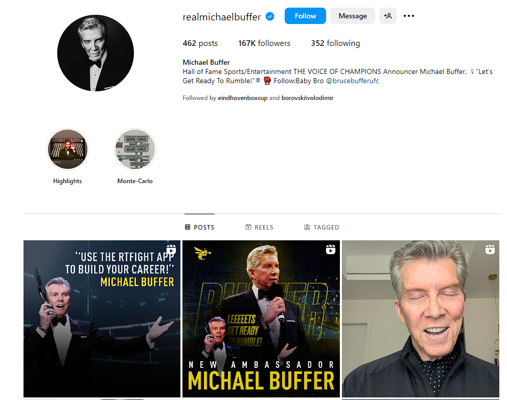 michael buffer instagram page