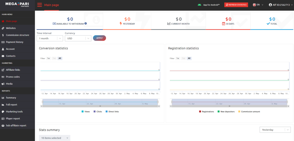 megapari partners dashboard