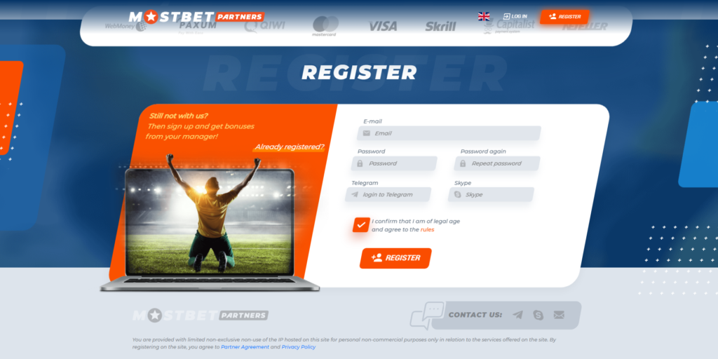 mostbet partners registration page